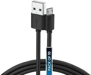 BRENDAZ 15ft. Micro USB Cable 10-Pack- Fast Charging, Data Transfer Android USB Cord, Compatible w/Kindle Fire HD Tablet, X-Box One S X, Galaxy S6, S7 Edge J7, Note 5 4 (15-feet)