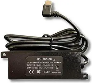PoE Texas IEEE 802.3af PoE to USB-C Power and 10/100 Data with Power Delivery - Use Power Over Ethernet from A Network Switch to Charge Apple iPad Mini 3, iPad Air, Samsung Tab S7 Lite and More