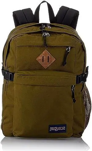 JanSport Main Campus Backpack - Travel, or Work Bag w 15-Inch Laptop Sleeve and Dual Water Bottle Pockets, Army Green