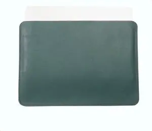 Aartedesign Genuine Leather Sleeve 14 Inch for MacBook 14 Pro 2021 M1 A2442 Laptop Case Soft Handmade for Mac 14 Carrying Bag (Horizontal, Green)