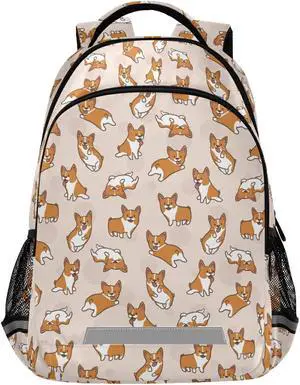ALAZA Cute Little Corgi Dogs Backpacks Travel Laptop Daypack School Book Bag for Men Women Teens Kids one-size