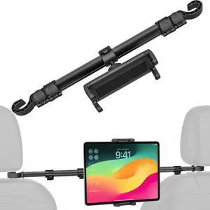 Dosvsi Car Headrest Tablet Holder - Stretchable 32.67 inch Arm, Anti-Shake Backseat Tablet Mount for Kids Fits iPad Pro 12.9 13 Air Mini, Galaxy Tabs, 4-13" Devices