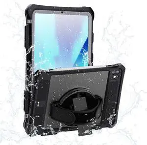 FONREST IP68 Waterproof Case for iPad Pro 11-inch M4 2024 with [Pencil Holder] [Swivel Kickstand] [Hand Grip], Shock-Dust-Proof Full-Sealing Watertight Cover Compatible with Magic Keyboard A2836/A2837