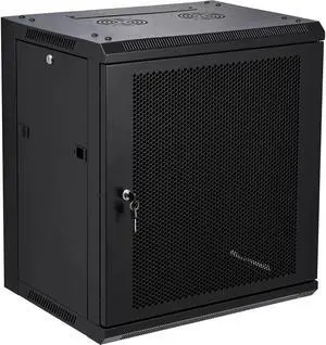 NETECABLE 12U Wall Mount Server Cabinet Network Rack Vented Enclosure Locking Door