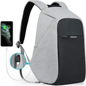 oscaurt Anti Theft Backpack 15.6 Inch Laptop Travel Backpack with Hidden Zipper and USB Charging Port Waterproof Business Computer Bag for Men & Women