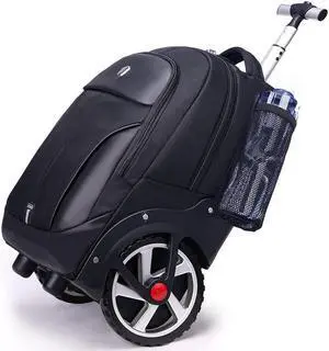 WMHYLYH Waterproof Rolling Backpack, Backpack with Wheels for Business and Travel Commuter, Carry on Backpack with Laptop Compartment for Women and Men Adult (Black, 20inch)