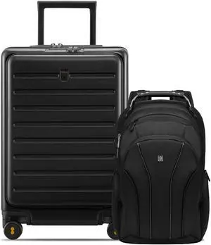LEVEL8 Road Runner Carry On Luggage 20" Inch with Laptop Backpack-Black