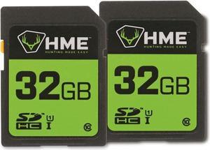 HME SD Cards - Compact Durable Reliable High-Speed Memory Cards Compatible with SDHC Slot Devices, 32GB - 2 Pack