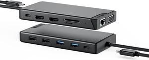 ALOGIC USB-C 12-in-1 Mini Docking Station, Dual Display, 2xHDMI, 1xVGA, 100W PD, 2xUSB-C, 2xUSB-A 2.0, 2xUSB-A 3.0, RJ45, 1x SD/TF port, MacBook/Surface & other USB-C devices compatible. ALOGIC USB-C 12-in-1 Mini Docking Station, Dual Display, 2xHDMI, 1xVGA, 100W PD, 2xUSB-C, 2xUSB-A 2.0, 2xUSB-A 3.0, RJ45, 1x SD/TF port, MacBook/Surface & other USB-C devices compatible.