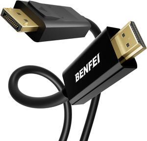 BENFEI DisplayPort to HDMI Cable, DisplayPort to HDMI Male to Male Adapter Gold Plated Cord for Lenovo, HP, ASUS, Dell and Other Brands - 6 Feet, Pack of 5