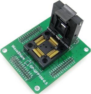 Waveshare GP-QFP100-0.5 QFP100 TQFP100 LQFP100 IC51-1004-809 IC Test Socket Programming Adapter 0.5mm Pitch