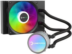 Gamepower Skadi V2 120 AIO CPU Liquid Cooler, Halo ARGB Pump, 120mm Radiator with PWM Addressable HDB Fan, 14.5 W/mK Thermal Paste, Compatible with Intel LGA 1851, 1700, AMD AM4/AM5