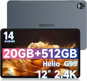 DOOGEE T40 PRO 12 Inch Android 14 Tablet,2.4K Gaming Tablet with Helio G99,20GB RAM+512GB ROM (2TB TF), 7.6mm Slim Tablets, 10800mAh,Dual SIM 4G,2.4G&5G WiFi/Face Unlock/BT5.0/GPS/OTG, Gray