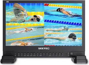 SEETEC 15.6" 4K156-9HSD Broadcast Monitor with IPS UHD 3840x2160 4xHDMI Quad Split Display 3G SDI VGA DVI for Professional Live Event Post Production Director Film Camera Field