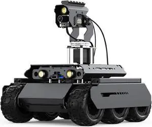 Waveshare UGV Rover Open-Source 6 Wheels 4WD AI Robot,Compatible with Raspberry Pi 5, Dual Controllers, Comes with Pan-Tilt Module, PI5-4GB Included