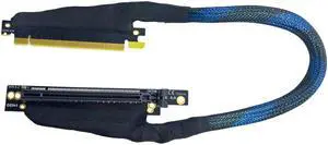 JMT PCIE 4.0 X16 Extension Cable 32GBS GEN4 Braided Mesh Harness Riser for AI Server Graphics Card Bendable GPU Adapter (30cm,16AD4 Right-Right)