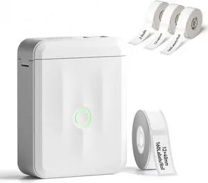 NIIMBOT D110 Mini Label Maker Machine with Tape with 3 Rolls White Label Tape 12x40mm-160Labels/Roll