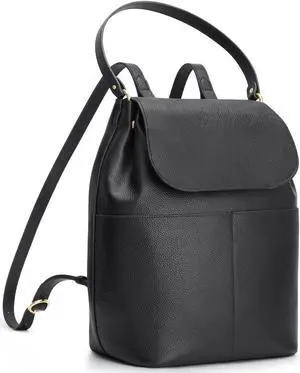 Kattee Leather Backpack Purse for Women Travel Fashion Designer Ladies Laptop Backpack, Black