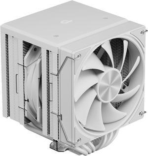 CPU Cooler Air, Dual Tower CPU Cooler with 120mm PWM Fan, 6 Heat Pipes CPU Air Cooler for AM5/AM4/AM3, Cooler for PC Compatible with Intel LGA 1851/1700/1150/2011/2066/1151/1155/1156(White)