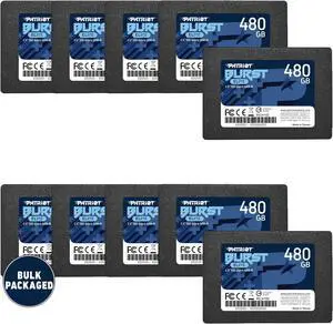 Patriot Memory Burst Elite SATA 3 480GB SSD 2.5" 10 Pack Non-Retail Bulk Packaged
