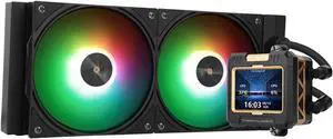 Thermalright FW240 Black ARGB V2 CPU AIO Cooler,PC 240 Specification Water Cooler System,IPS LCD Screen with 320 * 240 Resolution,for AM5&Intel LGA1700/1851,CPU Cooler Comes with 2.4-inch LCD Display