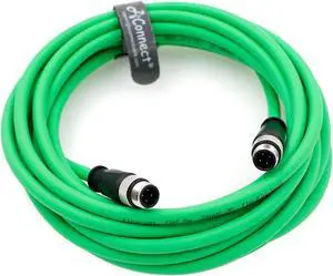 AConnect M12-D-Code Ethernet-Cable for Industrial Camera M12 4 Pin Male D-Code to 4 Pin Male D-Code Shielded Cat5e Ethernet Cord Waterproof 5M/16.4Ft