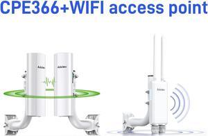 Adalov CPE366 Wireless Bridge with Mounts Point to Point/Multipoint WiFi Bridges,Outdoor CPE with 100/1000Mbps LAN Port+Adalov Outdoor Wi-Fi Access Point with Bracket Mount, 1200Mbps Long Range WiFi