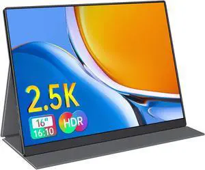 Anyuse Portable 16.0" QHD 2.5K Laptop Monitor - USB C HDMI Gaming Ultra-Slim IPS Display w/Smart Cover & Speakers, HDR Plug&Play, External Monitor for Laptop PC Phone Mac Xbox PS5/PS4 Switch