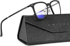 ANYLUV Mens Blue-Light-Glasses Blue-Light-Blocking Glasses: Lightweight Carbon Fibre Blue Light Glasses Men for Gaming Gift