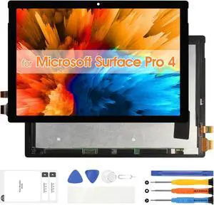 Screen Replacement for Microsoft Surface Pro 4 1724 LCD Display M1010537-003 Touch Screen Digitizer Assembly with Repair Kits(Black,12.3 inch)