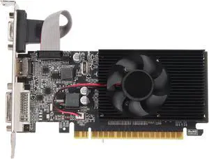 GT610 1GB Discrete Graphics Card, PC Desktop 64 Bit Graphics Card with HDMI VGA DVI Port, PCI Express X16 2.0 Fast Cooling 64 Bit Graphics Card for Desktop PC