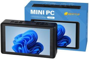 2024 Touch Mini Computer Windows 11, Portable Mini Desktop PC N95 with Intel N-Series Processor, 8G RAM+256G ROM MiniPC with Fan, Lightweight for Office & Study, Full-Featured, Type-C, WiFi 5/6E