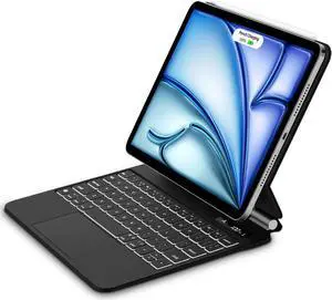 Bettdow Magnetic Keyboard for iPad Air 11-inch M2 2024 & iPad Pro 11 inch (4th/3rd/2nd/1st) Gen 2022,iPad Air 5th/4th Gen 10.9",Click-Anywhere Trackpad with 7 Color Backlit Floating Keyboard-Black