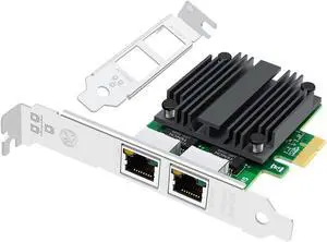 Buacoz Dual-Port Server Network Card with Intel I226-V Chip PCI-E X1 2.5G Gigabit Ethernet Card RJ45 LAN Network Adapter Support Windows/10/11/Windows server/2022