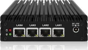 StoneStorm Firewall Micro Appliance/Fanless Mini PC J3710 Quad Core with 4 2.5GBE LAN Ports, Support AES-NI, 8GB DDR3 RAM 128GB SSD Firewall Hardware Home Router Computer