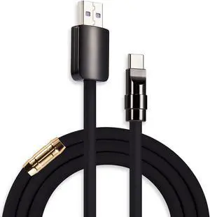 chubbycable Black Chubby - Special Black Samurai Edition Silicone Fast Charging USB-C Cable Phones Tablets Type C Charger Cord Durable Power Bank Cable, Gold Plus, USB A to Type C, 6.6FT