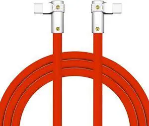 chubbycable FlexElbow Pro - 90deg Design 100W Fast Charge Cable Ultra-Thick Silicone Right Angle USB C Cable Universal Phone Tablets Charging Cord, Red, Double Elbow Type C to Type C, 8.5FT