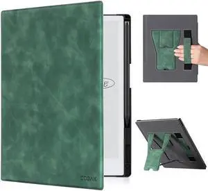 CoBak Case for Remarkable 2 Tablet - Lightweight and Hard Back Shell Protective Book Folio Cover with Built-in Pen Holder - Only for 10.3" 2020 Released (Emerald Green with Stand)