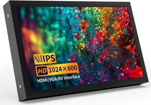 7 Inch Small Monitor, 1024x600 HD IPS Mini Monitor with Built-in Speakers/HDMI/VGA/AV Input for Raspberry Pi, PC, TV, DVD, CCTV