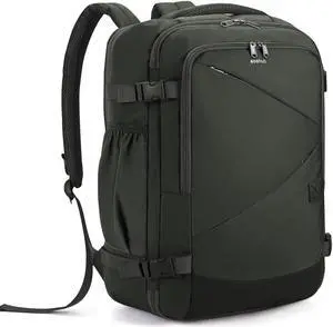 ECOHUB Carry On Travel Backpack, Expandable Airlines Personal Item Bag 18x14x8, Water Resistant 17 inch Laptop Backpack Flight Approved, 12 Pockets 30L Work Backpacks with Wet Pocket & Cable Slot