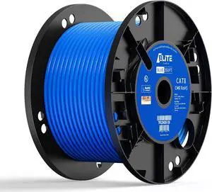 Elite 250ft. Cat8 Shielded Riser (CMR), 40Gb, 2000MHz, S/FTP 22AWG, Solid Bare Copper, UL Listed, ETL Listed, PoE++ (Blue, 250ft.)