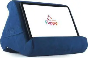 Flippy Tablet Pillow Stand - Cushion Tablet Stand & Holder, Bed Support for Lap and Desk, Compatible with Phone & Book Reading: Kindle, iPad Pro, iPhone & Samsung - True Blue