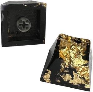 Black & Gold Artisan Keycap 1u R4 size - Hand Made Keycaps For Mechanical Keyboards Profile Cherry - Cherry MX support