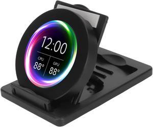 2.1 Inch Round Computer Temp Monitor, USB Mini Screen for AIDA64, CPU HDD Data External Expansion Display for Windows for Linux