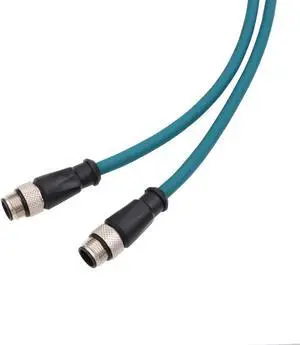 HangTon Profinet EtherCat Automation Ethernet Cable M12 D-Coded 4 Pin to D-Coded 4 Pin for Sensor Encoder Sick Schneider Network Communication Data CAT5e PVC 10M