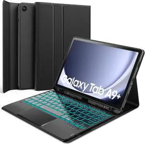 inkolelo Keyboard Case for Samsung Galaxy Tab A9+ 11 inch,Detachable Smart Tablet Keyboard with 7 Colors Backlit & Touchpad & S Pen Holder,Galaxy Tab A9 Plus 11" 2023 Keyboard Case Black