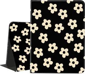 Idocolors Flower Pad Case Compatible with 10.9 Inch iPad 10th Generation/iPad 2022 with Pencil Holder, Classic Girly Leather Folio Stand Cover for iPad 10th Gen A2696 A2757 A2777, Auto Sleep/Wake