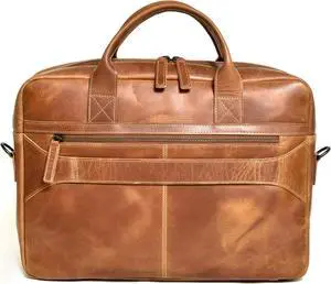 J.D.LEATHERS15.5 Inch Leather Laptop briefcases Messenger Bags Ideal Office Satchel Bag Best for Men and Women