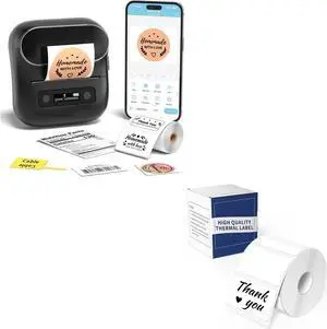 ItriAce M220 Label Maker, Bluetooth Sticker Maker Machine, Support Multi-Size Thermal Labels with 1.97" x 1.18" (50×30 mm), 230Labels/Roll