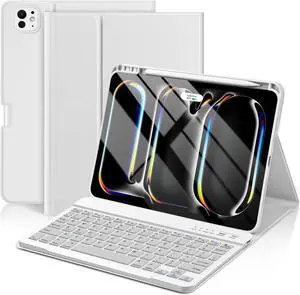 KBCASE Keyboard Case for iPad Pro 11-inch (M4) 2024, Detachable Bluetooth Keyboard Case with Pencil Holder for iPad Pro 11 inch 2024 (Gray)